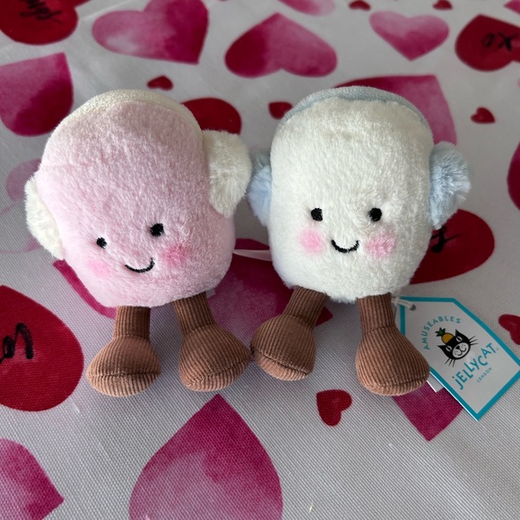 Jellycat NWT Pink and White Toastie Marshmallows Set - Picture 2 of 7